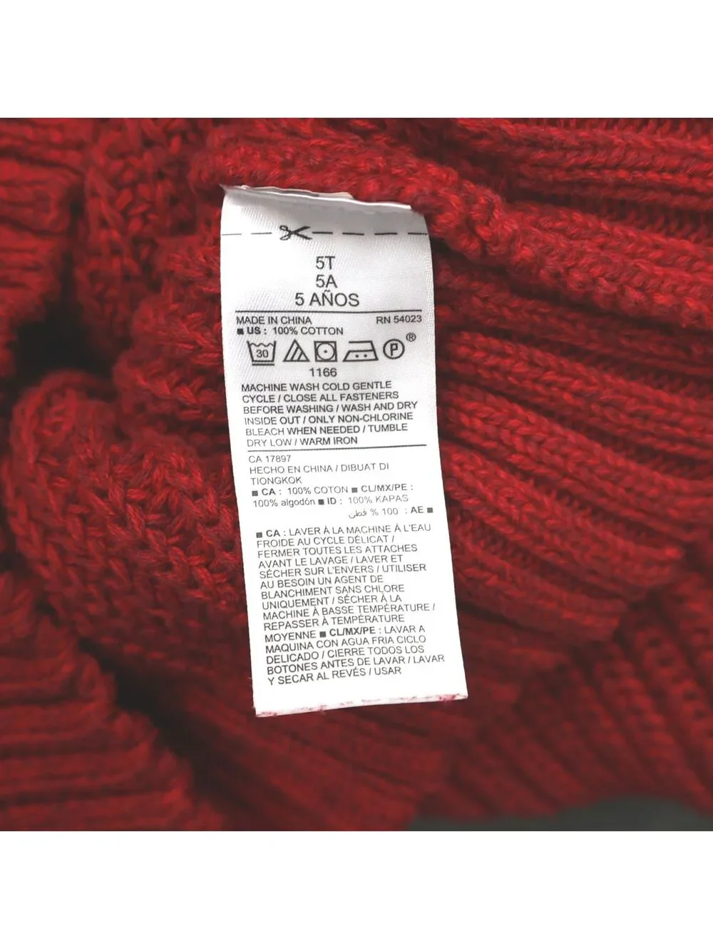 Old Navy Red Knit Sweater with Button Collar, Size 5T